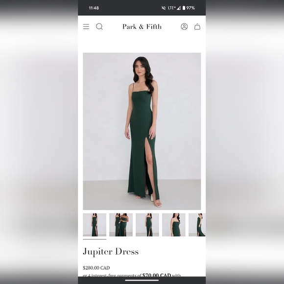 Park and Fifth Jupiter Dress SMALL hunter green - Picture 11 of 13